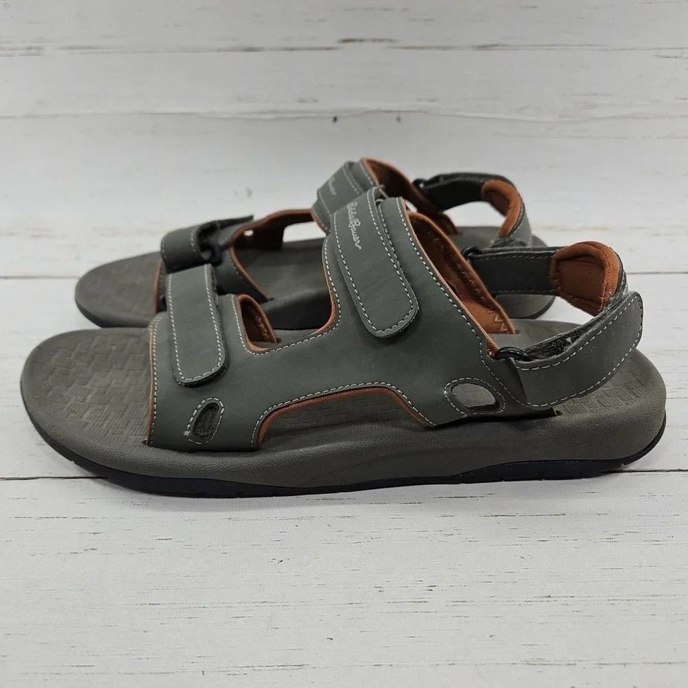 Eddie Bauer Hank Mens 10 Gray Sandals Sport River Hiking Comfort‎ Adjustable